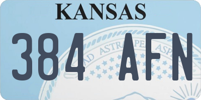 KS license plate 384AFN