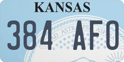 KS license plate 384AFO