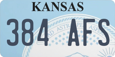KS license plate 384AFS