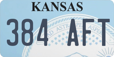 KS license plate 384AFT