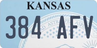 KS license plate 384AFV