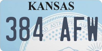 KS license plate 384AFW