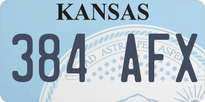 KS license plate 384AFX