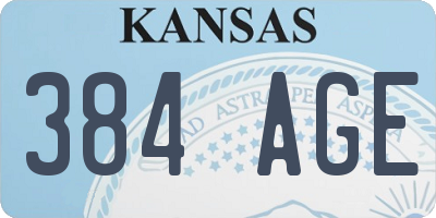 KS license plate 384AGE