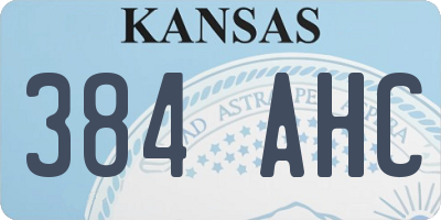 KS license plate 384AHC