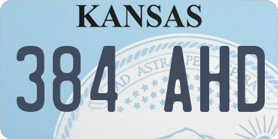 KS license plate 384AHD