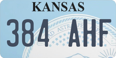 KS license plate 384AHF