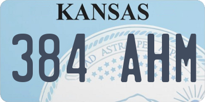 KS license plate 384AHM