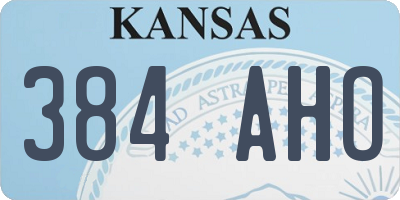 KS license plate 384AHO
