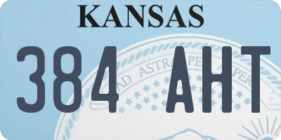 KS license plate 384AHT