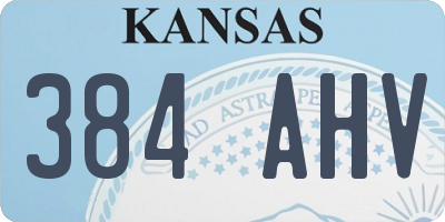 KS license plate 384AHV