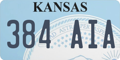 KS license plate 384AIA
