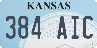 KS license plate 384AIC