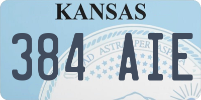 KS license plate 384AIE