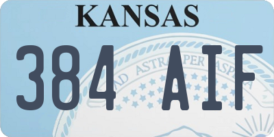 KS license plate 384AIF
