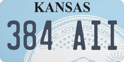 KS license plate 384AII