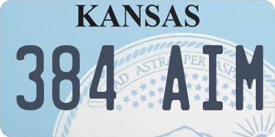 KS license plate 384AIM