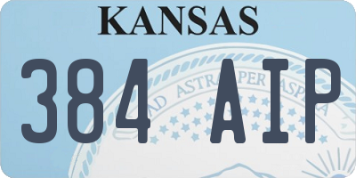 KS license plate 384AIP