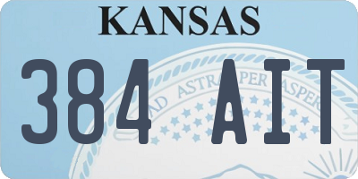 KS license plate 384AIT