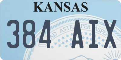 KS license plate 384AIX