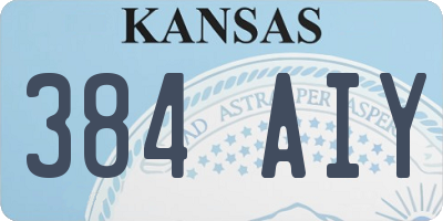 KS license plate 384AIY