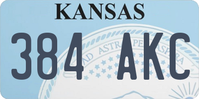 KS license plate 384AKC