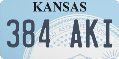 KS license plate 384AKI