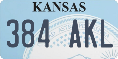 KS license plate 384AKL