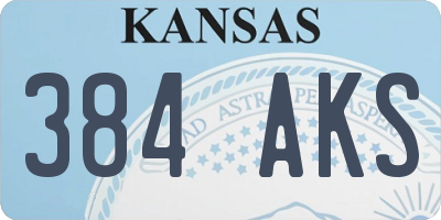 KS license plate 384AKS