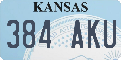 KS license plate 384AKU