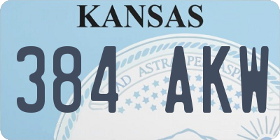 KS license plate 384AKW