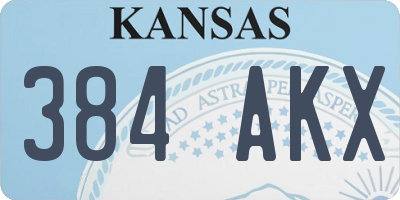 KS license plate 384AKX