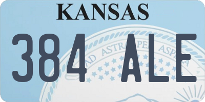 KS license plate 384ALE