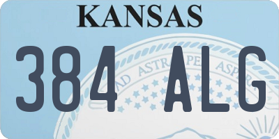 KS license plate 384ALG