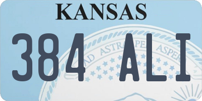 KS license plate 384ALI
