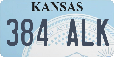 KS license plate 384ALK