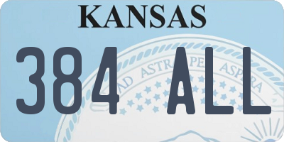 KS license plate 384ALL