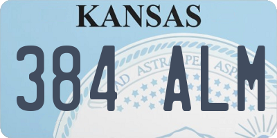 KS license plate 384ALM