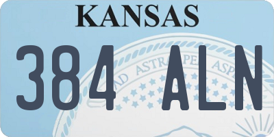 KS license plate 384ALN