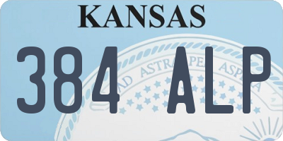KS license plate 384ALP