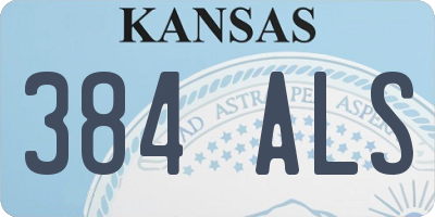 KS license plate 384ALS