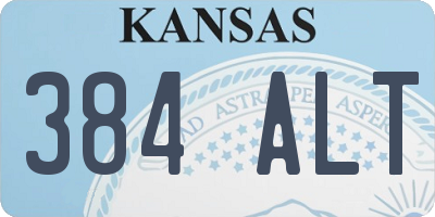 KS license plate 384ALT