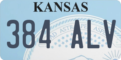 KS license plate 384ALV