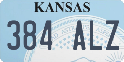 KS license plate 384ALZ