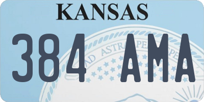 KS license plate 384AMA