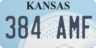 KS license plate 384AMF