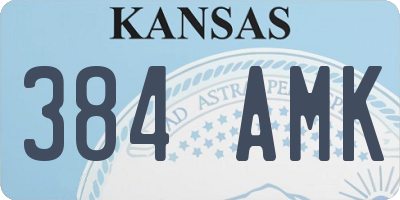 KS license plate 384AMK