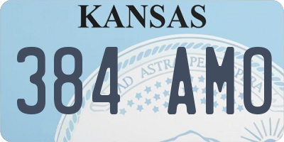 KS license plate 384AMO