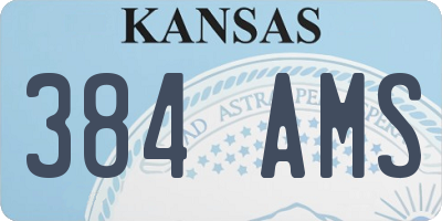 KS license plate 384AMS
