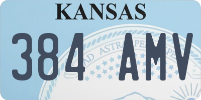KS license plate 384AMV